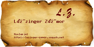 Lézinger Zámor névjegykártya